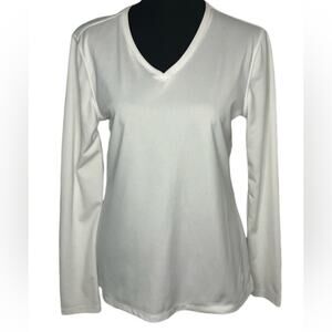 Reel Legends Ladies S White V Neck Long Sleeve SPF Shirt